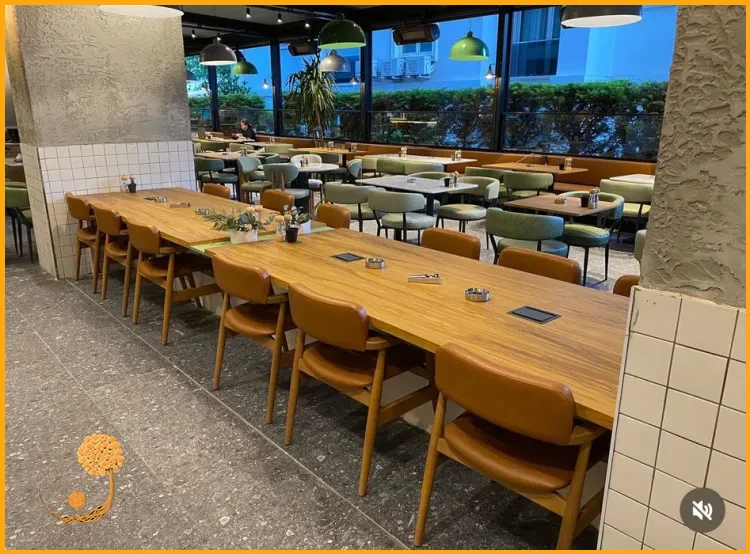 Uyumlu Renk Paletli İç Mimari Restoran